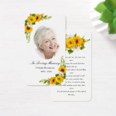 Sunflower Daisy Floral Foto Funeral Prayer Kaart (Bureau)