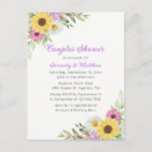 Sunflower Daisy Floral Wildflower Couples Shower Uitnodiging Briefkaart (Voorkant)