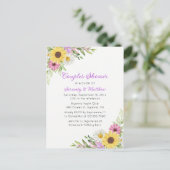 Sunflower Daisy Floral Wildflower Couples Shower Uitnodiging Briefkaart (Staand voorkant)
