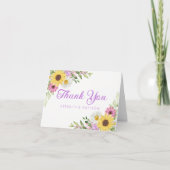 Sunflower Daisy Garden Floral Wedding Thank You Bedankkaart (Voorkant)