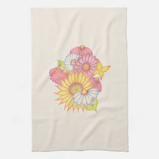 Sunflower Daisy Kitchen Towel  Theedoek (Verticaal)
