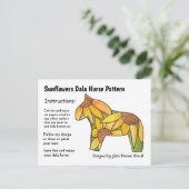 Sunflower Dala Horse Pattern to Share Feestdagenkaart (Staand voorkant)