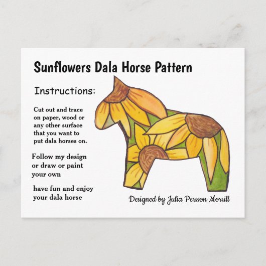 Sunflower Dala Horse Pattern to Share Feestdagenkaart (Voorkant)