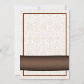 Sunflower Damask Floral Wedding Invitation Kaart (Achterkant)