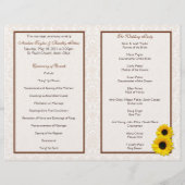 Sunflower Damask Floral Wedding Programme (Achterkant)