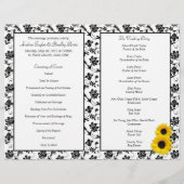 Sunflower Damask Floral Wedding Programme (Achterkant)