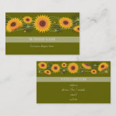 Sunflower Dark Background Business Visitekaartje (Voorkant / Achterkant)