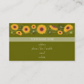 Sunflower Dark Background Business Visitekaartje (Achterkant)