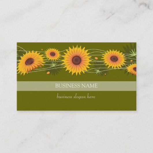 Sunflower Dark Background Business Visitekaartje (Voorkant)