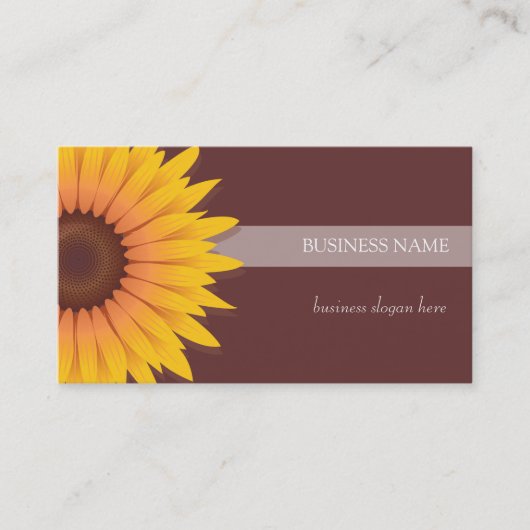 Sunflower Dark Background Business Visitekaartje (Voorkant)