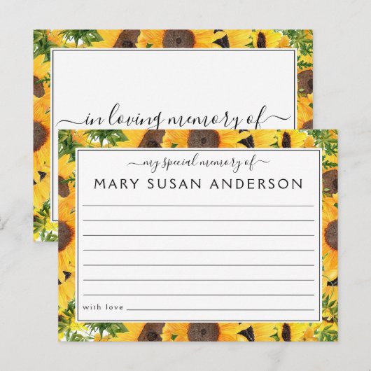 Sunflower Deel een Kaart van de Begeleiding van he (Voorkant / Achterkant)