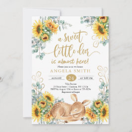 Sunflower Deer Baby shower Invitation