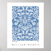 Sunflower Design in Blue William Morris Poster (Voorkant)