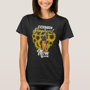 Sunflower Dog mam Moederdag Cute German Shepherd T-shirt