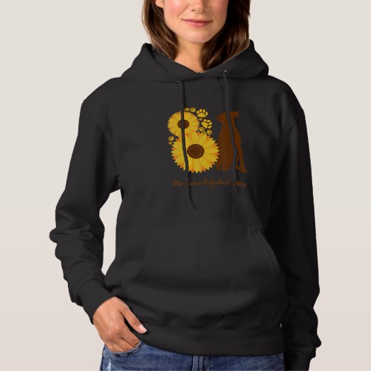 Sunflower Dog Mom - Rhodesian Ridgeback Hoodie (Voorkant)