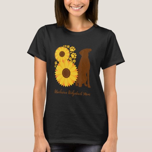 Sunflower Dog Mom - Rhodesian Ridgeback T-shirt (Voorkant)