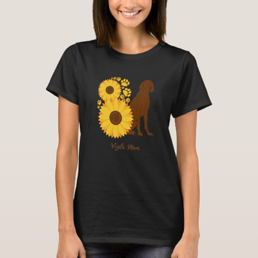 Sunflower Dog Mom - Vizsla Premium T-shirt (Voorkant)
