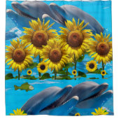 Sunflower Dolphin Showgordijn Douchegordijn (Voorkant)