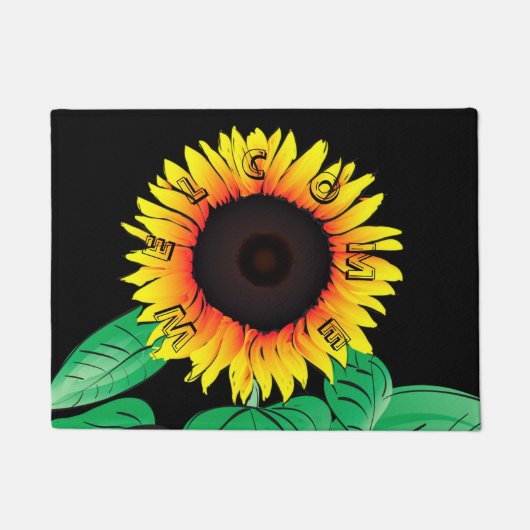 Sunflower Doormat - Welkom - Aangepaste kleuren Deurmat (Voorkant)