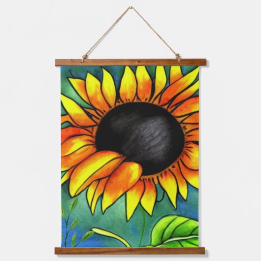 Sunflower Dream Crayola Art Hangend Wandkleed (Voorkant)