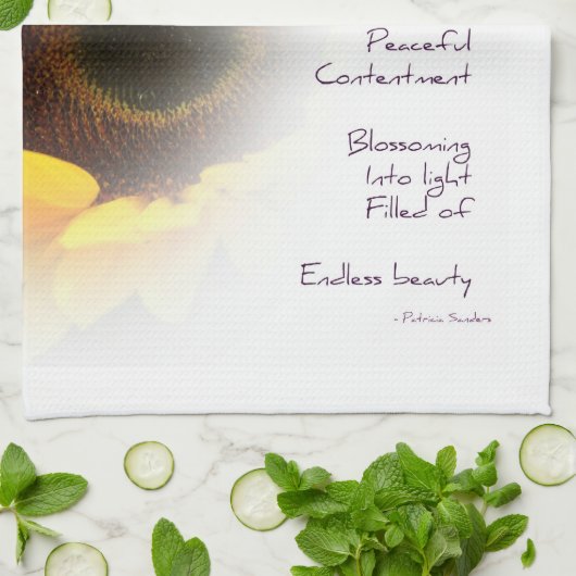 Sunflower Dream Poem Theedoek (Gevouwen)