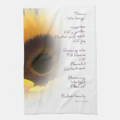 Sunflower Dream Poem Theedoek (Verticaal)