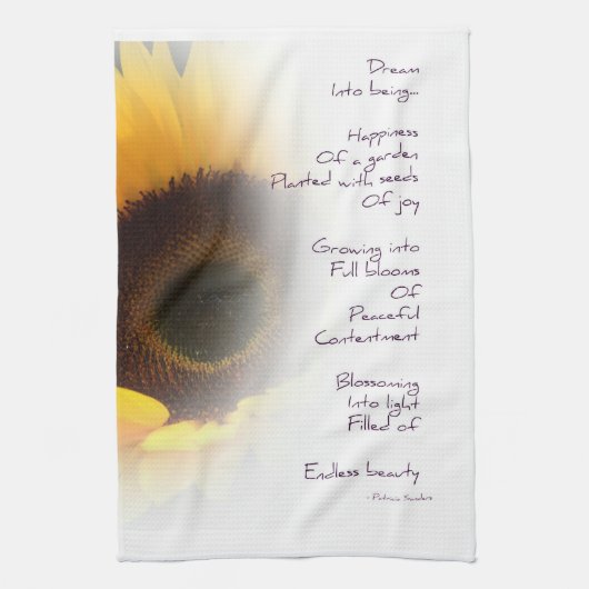 Sunflower Dream Poem Theedoek (Verticaal)