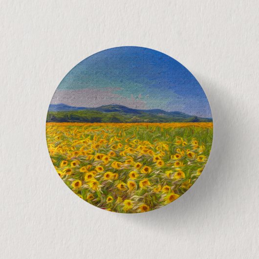 Sunflower Dreams Art Ronde Button 3,2 Cm (Voorkant)
