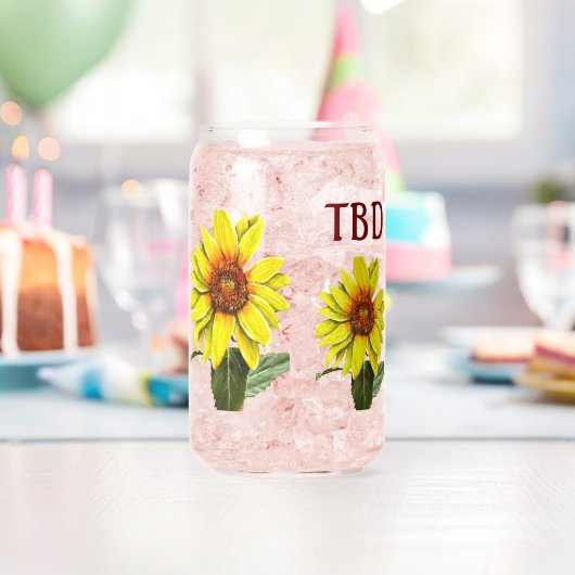 Sunflower Drinking Glass Blikvorm Glas (Insitu (Verjaardag))