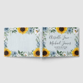 Sunflower Dusty Blue Country Rustige Rozen Weddens Gastenboek (Volledig)