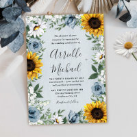 Sunflower Dusty Blue Country Rustige Rozen Weddens