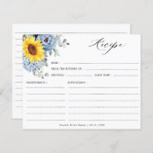 Sunflower Dusty Blue Slate Peony Floral Recipe (Voorkant / Achterkant)