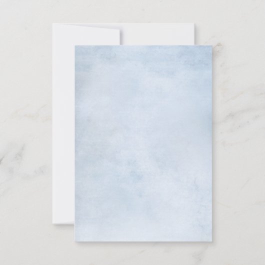 Sunflower Dusty Blue Slate Peony Floral Wedding RSVP Kaartje (Achterkant)