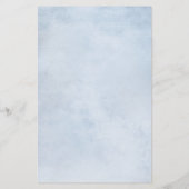 Sunflower Dusty Blue Slate Peony Wedding Menu (Achterkant)