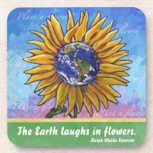 Sunflower Earth Art Bier Onderzetter