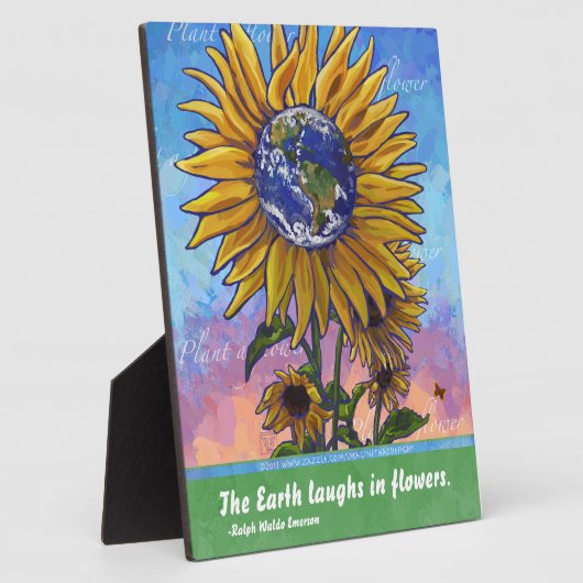 Sunflower Earth Art Fotoplaat (Zijkant)