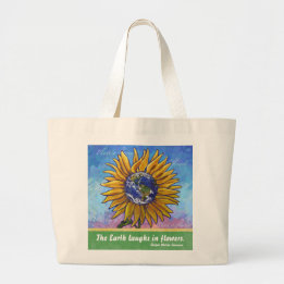 Sunflower Earth Art Grote Tote Bag