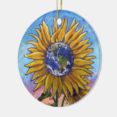 Sunflower Earth Art Keramisch Ornament (Links)