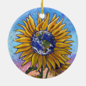 Sunflower Earth Art Keramisch Ornament (Achterkant)