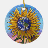 Sunflower Earth Art Keramisch Ornament (Voorkant)
