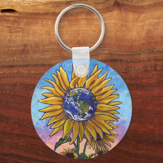 Sunflower Earth Art Sleutelhanger (Voorkant)