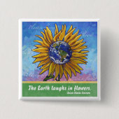 Sunflower Earth Art Vierkante Button 5,1 Cm (Voorkant)