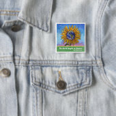 Sunflower Earth Art Vierkante Button 5,1 Cm (In situ)