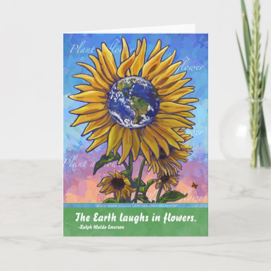 Sunflower Earth Citaat Kaart (Voorkant)