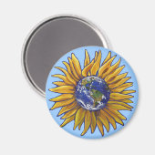 Sunflower Earth Magnet (Voorkant / Achterkant)