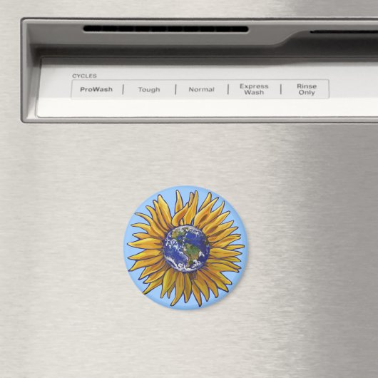 Sunflower Earth Magnet (Insitu (Vaatwasser))