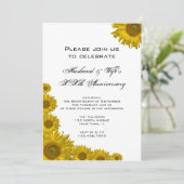 Sunflower Edge Wedding Jubileum Party Kaart (Staand voorkant)