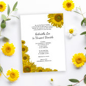Sunflower Edge Wedding Kaart