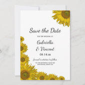 Sunflower Edge Wedding Save the Date Announding Kaart (Voorkant)