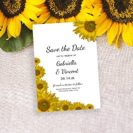 Sunflower Edge Wedding Save the Date Announding Kaart